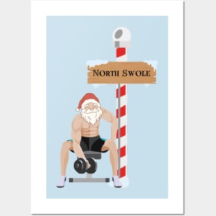 The North Swole- a funny Santa bodybuilding design Posters and Art